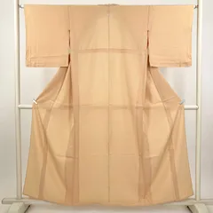 たんす屋 TANSU-YA 着物 リユース着物 夏色無地 薄オレンジ セミフォーマル 無地 絽 絹 未洗い 【身丈】153.5cm【裄丈】64cm MS8207