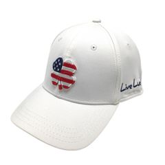 [초미품] 블랙 클로버 캡 화이트 성조기 무늬 클로버 L / XL 골프웨어 BLACK CLOVER