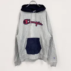 Champion　チャンピオン　スウェットパーカー/フーディー　デカロゴ　現行　灰色　グレー　Lサイズ　古着