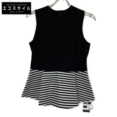 BORDERS at BALCONY ボーダーズアットバルコニー BD2211-2D-15 ﾌﾞﾗｯｸ ﾎﾞｰﾀﾞｰﾍﾟﾌﾟﾗﾑｶｯﾄｿｰ 36