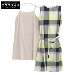 BLUE LABEL CRESTBRIDGE ブルーレーベルクレストブリッジ 24年製  マルチカラー チェックライトクロッシングツイルマキシドレス 36