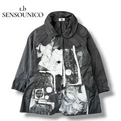 t.b センソユニコ SENSOUNICO アート柄 ブルゾン ジャンパー 軽羽織 フード付き ブラック 38 M レディース 春秋 アウター 美品 6A042のサムネイル