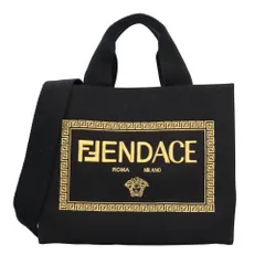 フェンディ FENDACE ショッパーバッグ ミディアム トートバッグ キャンバス 8BH395 ブラック メンズ  FENDI  中古 フェンディのサムネイル
