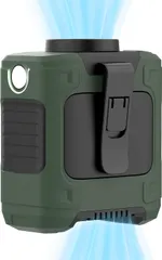 ベルトファン 腰掛け扇風機 強力 3段階風量調節 腰掛けファン 暑さ対策 10000mAh大容量 静音 屋外作業者 旅行 (グリーン)e