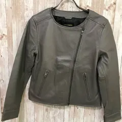 コ LEATHER Edition　レザージャケット　グレー　Ⅿ