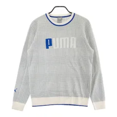 サイズ：M PUMA GOLF プーマゴルフ  ウール混 長袖ニットセーター チェック柄 グレー系 [240101668868] ゴルフウェア メンズ ストスト