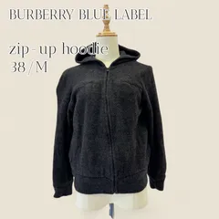 BURBERRY BLUE LABEL バーバリー ブルーレーベル ウールジップアップパーカー フードジャケット グレー ノバチェック 38 レディースM相当 ヴィンテージ