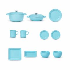 ミニチュア 1/6 ハート食器 コレクション 11点セット[ライトブルー 
