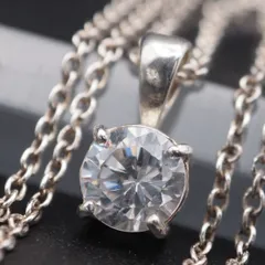 V077 ダイヤモンド風 SILVER925刻印 ペンダント ネックレス デザイン シルバー