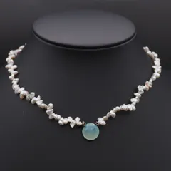 V104 カラーストーン風 淡水真珠 パール 925刻印 ネックレス デザイン シルバー 6月誕生石