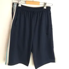 M1-02954【Mens】 Kaepa(ケイパ) ハーフパンツ (M) / ネイビー、サイドにグレー×ブルーのライン / ウエスト紐、ウエスト、生地タグにダメージ有 K-夏のサムネイル