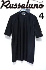 【定価1万1000円】新品 ラッセルノ ゴルフ コーデュラ H/S アンダーシャツ 4(M) ブラック RG-2310401 ゴルフウェア モックネック