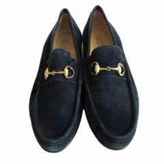 GUCCI グッチ ローファー ホースビット スエード シューズ ネイビー 36 23cm レディース 【中古】