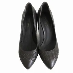BOTTEGAVENETA ボッテガヴェネタ パンプス イントレチャート メッシュ レザー シューズ  ダークブラウン 36.5 23.5cm レディース 【中古】