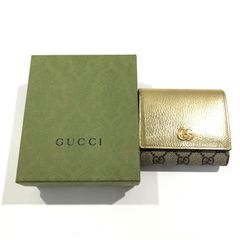 GUCCI グッチ財布 ダブルG メタリック ゴールド - メルカリ