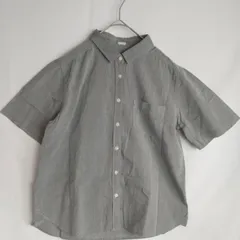 M-02956【Women】 GU(ジーユー) 半袖シャツ (M) / グレー コットン100％ K-夏