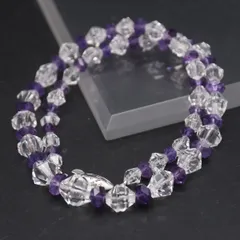 V492 水晶 アメジスト SILVER刻印 ネックレス デザインカット シルバー 2月誕生石