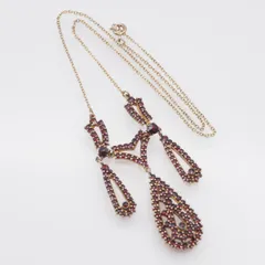 S991 ガーネット ネックレス ゴールドカラー デザイン 1月誕生石