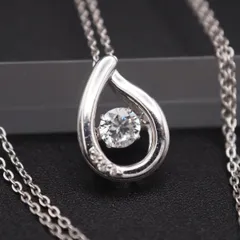S669 ダイヤモンド風 STERLING SILVER925刻印 ペンダント ネックレス ダンシングストーン デザイン シルバー