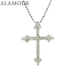 D0.30 ダイヤモンド クロスネックレス ホワイトゴールド K18WG 3.2g ネックレス アクセサリー ジュエリー ペンダント 十字架 シルバー銀 レディース 40802170913【中古】【アラモード】