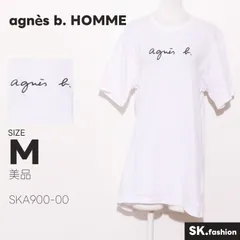美品 agnès b. HOMME トップス ロングTシャツ　半袖　日本製　ワンポイント　ロゴプリント