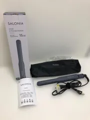 サロニア ストレートヘアアイロン 15mm グレー SL-004SGR 動作確認済 温度調整 MAX230℃ 海外対応 ポーチ付き 美容家電 コンパクト 旅行用 260416-6A