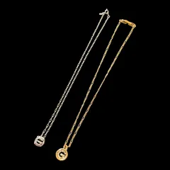 【2点SET】美品　GIVENCHY　ジバンシー　ネックレス　ゴールド　シルバー　ロゴ　刻印　ヴィンテージ　アクセサリー