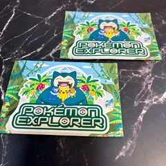 【希少品】ポケモンセンターシンガポール限定品 Pokemon Explorer カビゴン ピカチュウ シール ステッカー 2枚セット