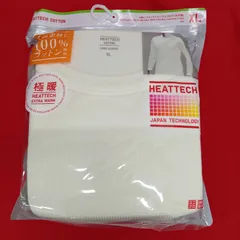 新品 ユニクロ 極暖 ヒートテック XL メンズ コットン ワッフルT 白 九分袖 UNIQLO