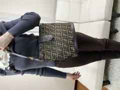 FENDI ズッカ柄 ショルダーバッグ FF柄 レザー ブラウン ヴィンテージ