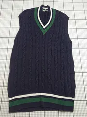◇ Θ ユニクロ UNIQLO JWアンダーソン JW ANDERSON ケーブルベスト L メンズ ネイビー系 E  【1603230024885】