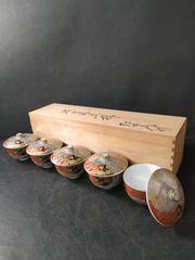 深川製磁 宮内庁御用達 染錦手波鶴紋茶器揃え5客 - メルカリ