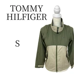 トミーヒルフィガー スポーツ ナイロンジャケット S バイカラー ブルゾン 刺繍ロゴ HILFIGER SPORT レディース テック 90s y2k 古着 アウター 裏メッシュ ジャンパー 切替 異素材 立ち襟 フルジップ