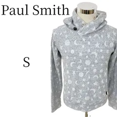 ポールスミスPaul Smith パーカー プルオーバー スウェット トレーナー 星 月 天体 総柄 宇宙 裏毛 メンズ グレー Sサイズ 秋 冬のサムネイル