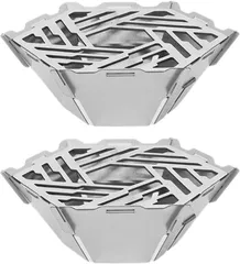 B-magasin 互換品五徳 シングルバーナー対応 風防 軽量 ステンレス キャンプ コンパクト SOTO (シルバー)