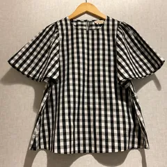 kate spade【ケイトスペード】半袖　シャツ　ギンガムチェック　ブラック　ホワイト　XS