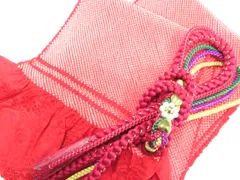 【一輝堂】和装小物 帯締め帯揚げセット  振袖用 丸組 金糸 総絞り 飾付 美品  26w04-4582