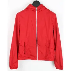 モンクレールキッズ ロゴワッペン フーデッドジャケット レッド 14Y (160)