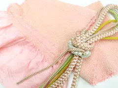【一輝堂】和装小物 帯締め帯揚げセット  振袖用 丸組 金糸 総絞り 飾り付  26w04-4587