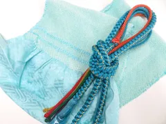 【一輝堂】和装小物 帯締め帯揚げセット   振袖用 丸組 金糸 総絞り 美品 帯締 帯揚 26w04-4595