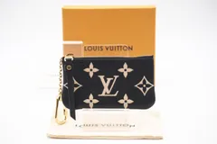★3日以内返品可★ 極美品 LOUIS VUITTON ルイ・ヴィトン アンプラント バイカラー カードキーケース ポシェット クレ M80885 コインケース バイカラー ブラック　ベージュ カーフレザー レディース