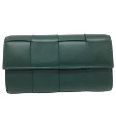 BOTTEGA　VENETA【ボッテガヴェネタ】二つ折り長財布　667433　レザー　グリーン系【中古品/USED-AB】質屋　かんてい局那覇店　ｎ3101913927300047
