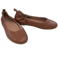186000 現状品 fitflop フイットフロップ バレエシューズ 24.5cm キャメルブラウン レザー