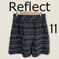 Reflect リフレクト フレアスカート ミニ丈 ガーリー カジュアル 大きいサイズ レディース ブラック ボーダー 11 日本製のサムネイル