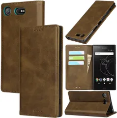 335R997 Xperia xz1 compact ケース 手帳型(ダークグリーン)