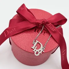 Christian Dior（クリスチャンディオール） ラインストーン ロゴ ネックレス シルバーカラー アクセサリー D21143/A5W0【中古】