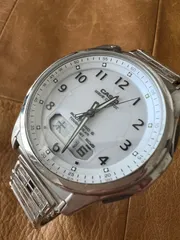 カシオ☆ウェーブセプター　電波ソーラー時計☆アナデジ☆稼働品