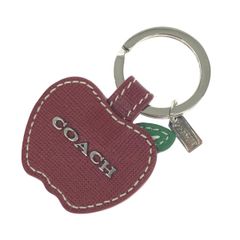 COACH apple keycharm Leather keychain - メルカリ
