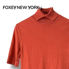 FOXEY NEW YORK COLLECTION ニット 38 M レディース テラコッタ オレンジ 絹 シルク カシミヤ 日本製 35969 フォクシー ニューヨーク タートルネック 半袖 トップス 0001399OCのサムネイル