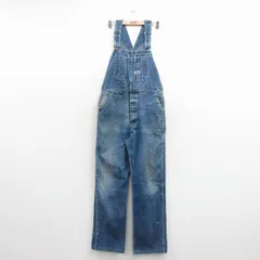 W36/古着 ビッグスミス オーバーオール メンズ 80年代 80s USA製 紺 デニム 26mar24